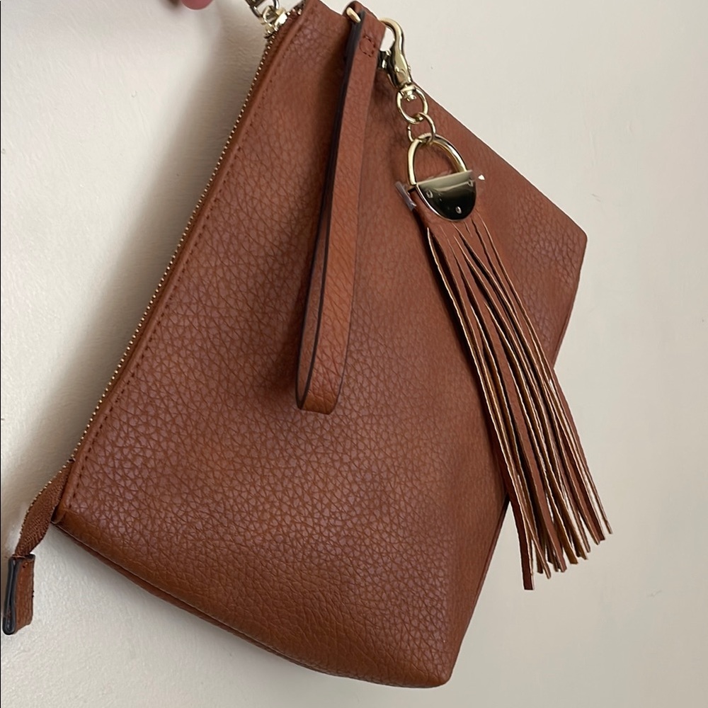Steve Madden Caramel Leather Wristlet